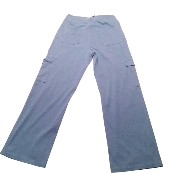 Halara Magic Mid Rise Straight Leg Stretchy Knit Cargo Jeans Light Blue L - Picture 10 of 11